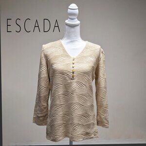 ESCADA Margaretha Ley Golden Wave Knit Sweater